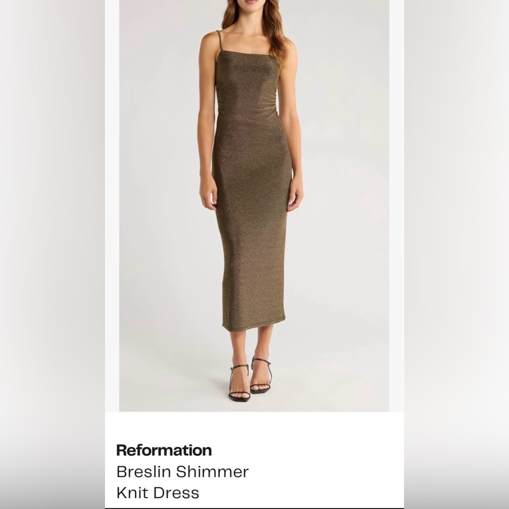 Reformation Gold Shimmer Dress